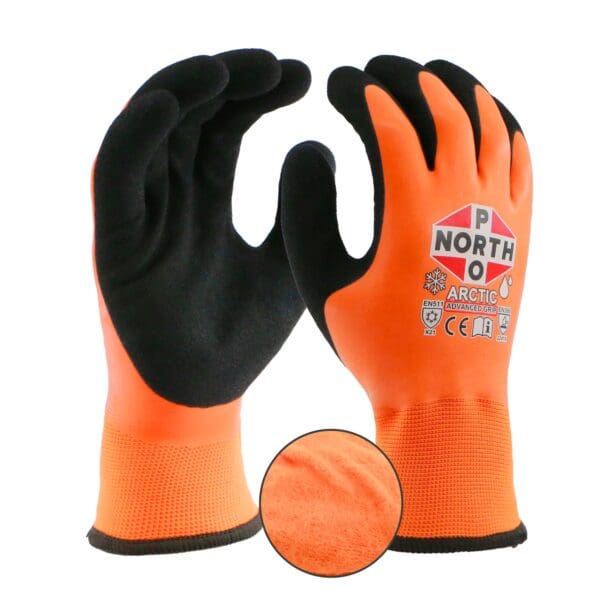 Vinterhanske NORTHPRO Advanced Grip EN511, str 10, oransje